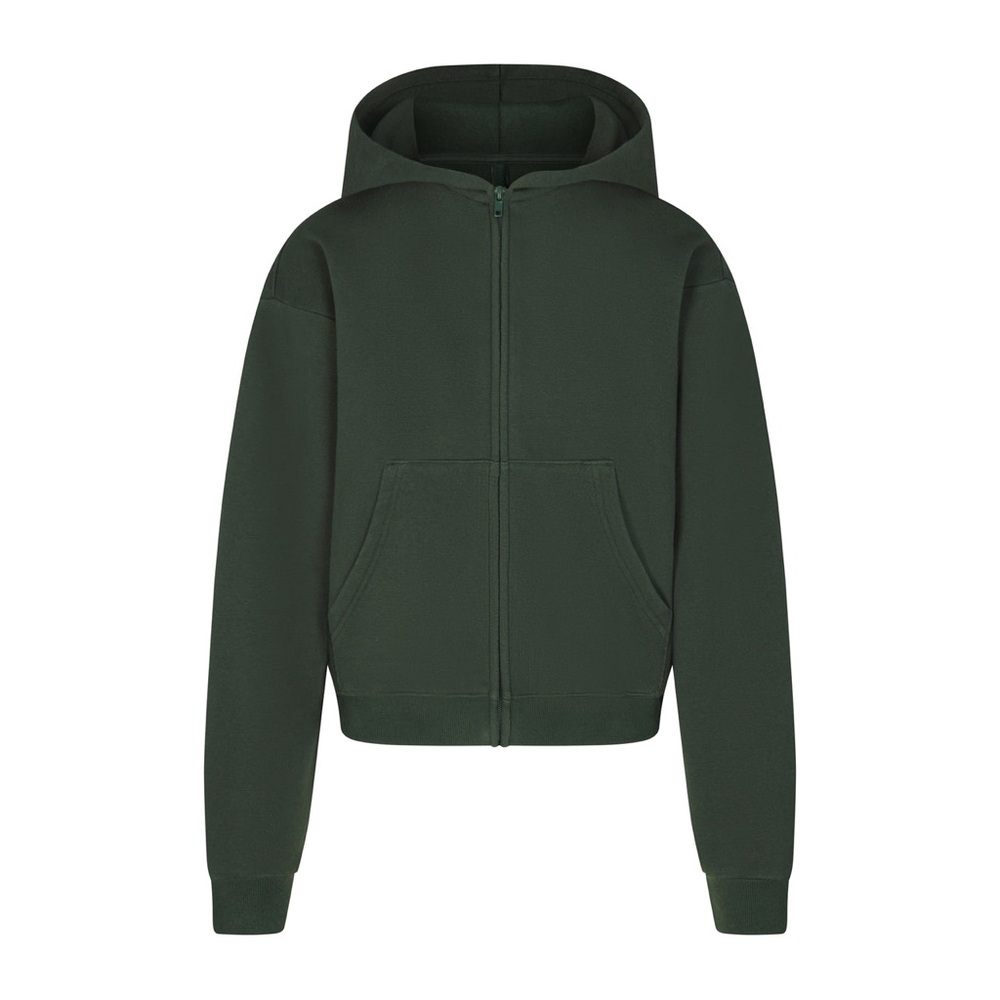 Skims / Cotton fleece classic zip up Hoodie / Spruce / Medium